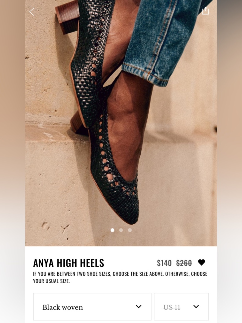 $9,999 ISO Sézane Black Anya Woven high heels size: 42/ US 11